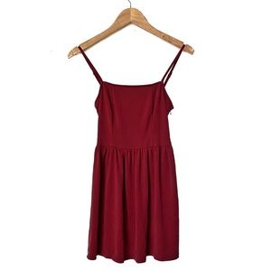 Tobi Wine Red Skater Dress